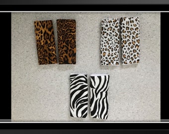 Hand made small size chest pads harness strap covers leopard zebra chest pads car seat  slide on baby gift shower