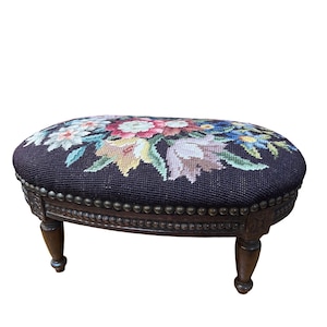 French needlepoint footstool 19th century