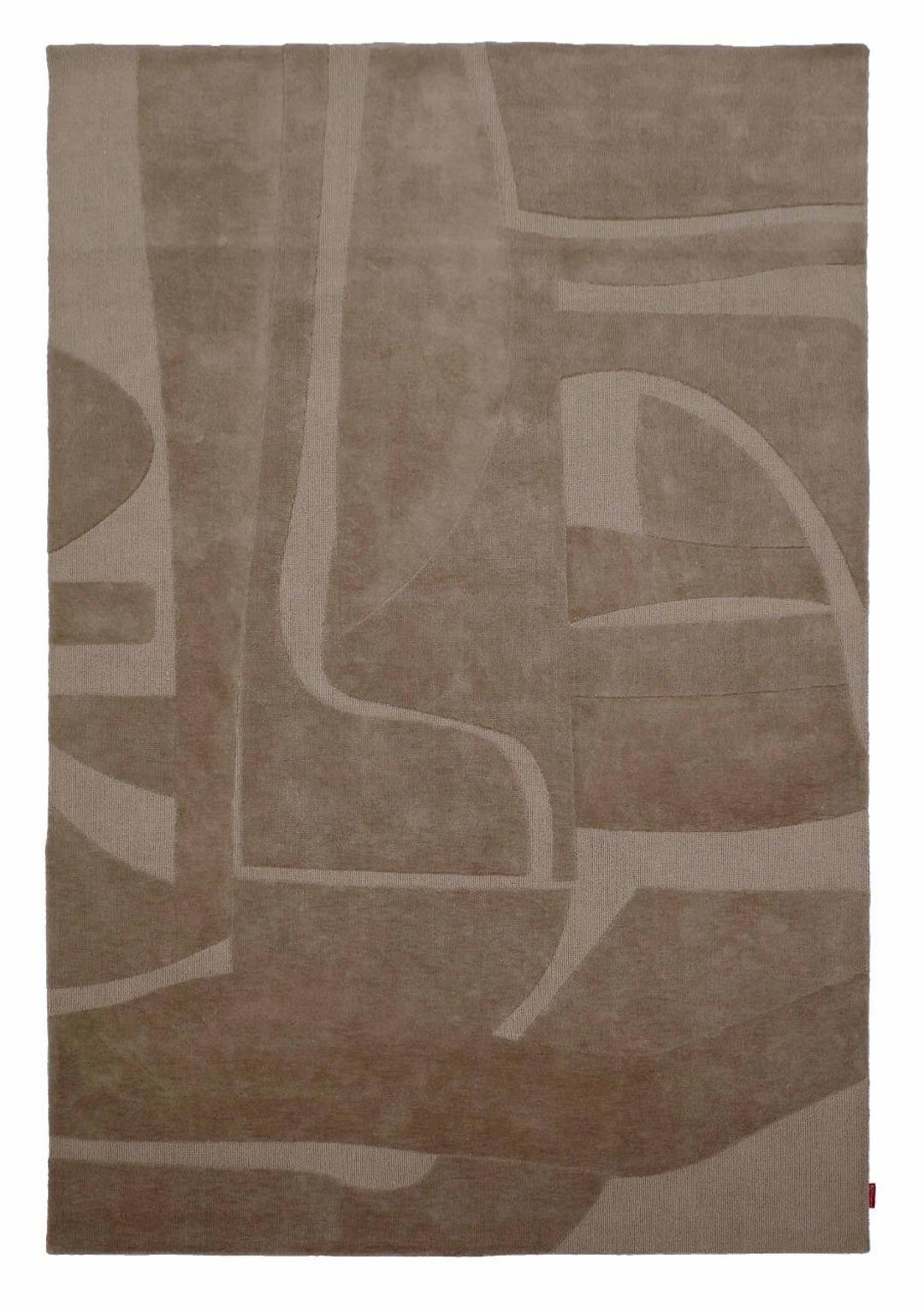 Modern Abstract Beige Rug, Hand Tufted Area Rug, Neutral Minimalist ...