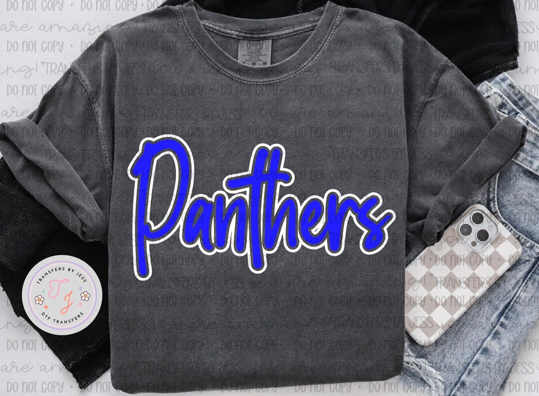 Panthers Script Blue Text DTF Transfers DTF4245 - Etsy