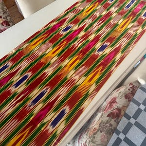 Authentic Vintage Uzbek Silk Ikat – Handwoven Antique Textile (1922–1945)