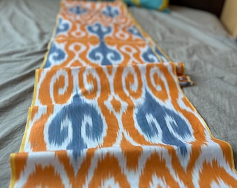 Traditional Uzbek Ikat Fabric | Handwoven Cotton | Artisan Boho Fabric by the Meter