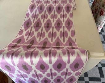 Artisan Handwoven Cotton Boho Fabric Traditional Uzbek Ikat Fabric by the Meter