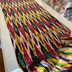 Authentic Vintage Uzbek Silk Ikat – Handwoven Antique Textile (1922–1945)