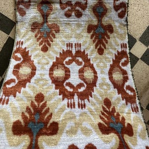 Brown Uzbek Silk Handwoven Bakhmal Velvet Fabric -