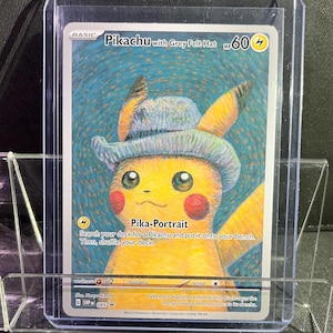 Pikachu with Grey Felt Hat / Pokemon Van Gogh Museum HIGH QUALITY Proxy Custom Card Fine Art Artwork Pika Englisch Van Gogh Stil