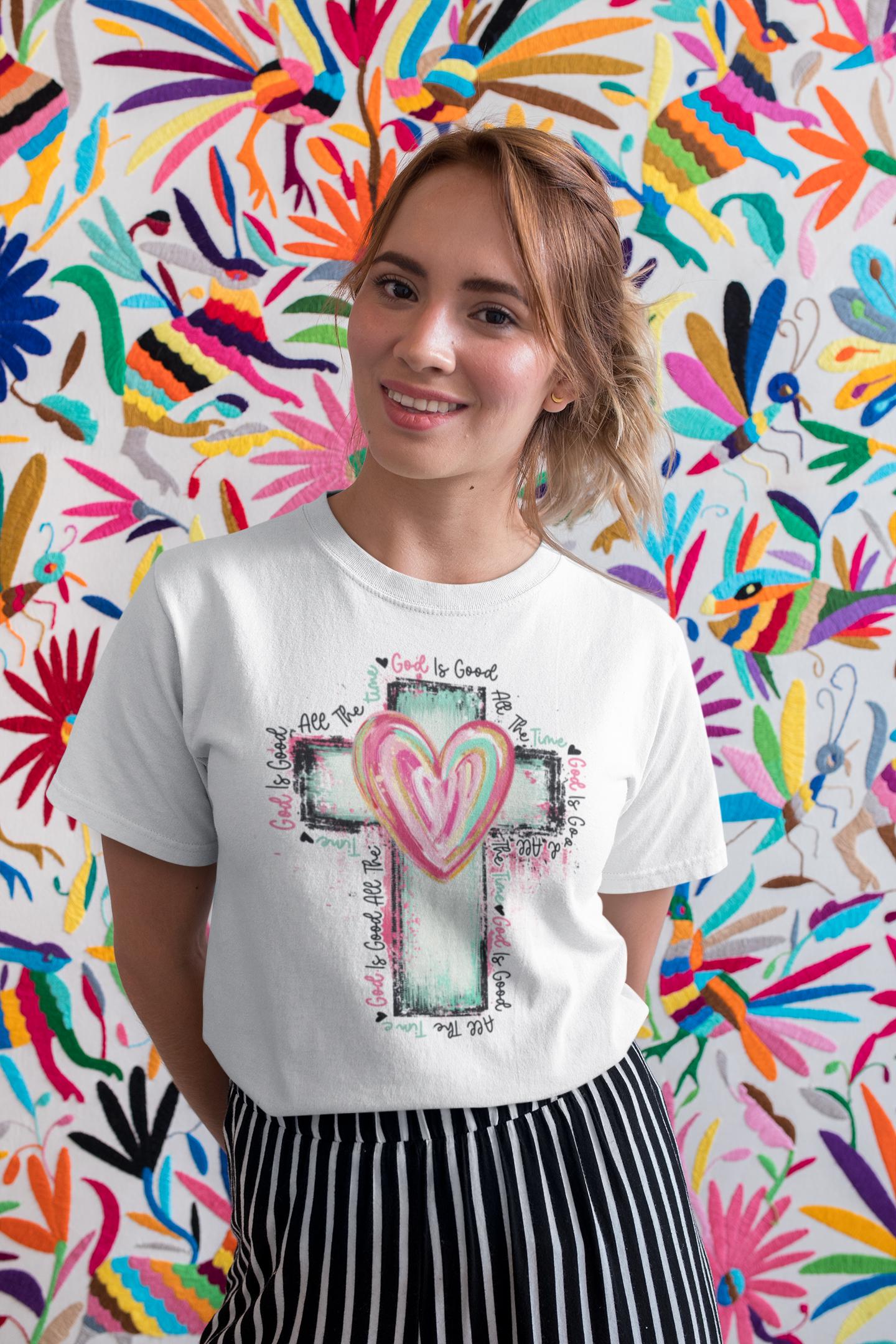 God is Good Christian Cross Colorful T Shirt God is Good Christian Cross Colorful T Shirt