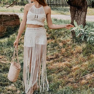 Handmade Macrame Dress: Boho Festival Wedding Outfit