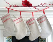 Personalised Vintage Linen Christmas Stocking - Large