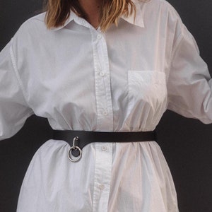 Leather belt with ring, Genuine leather belt women, Thin leather belt for women, Leather o ring belt, Skinny leather belts for women