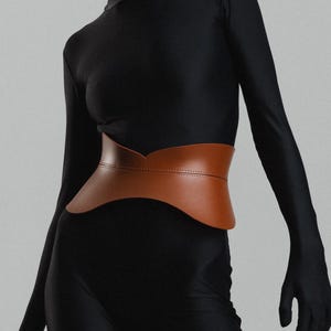Leather basque waist corset, Wide genuine leather belt, Peplum skirt belt, Wide handmade leather belts for women, Wide corset belt tan