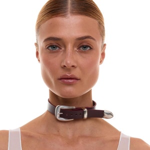 Real leather choker, Genuine leather choker collar, Handmade leather choker necklace, Leather day collar for women, Punk leather choker