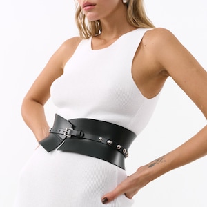 Leather peplum belt,Wide genuine leather belt,Leather basque,Wide leather belt for dress,Wide leather black belt,Wide leather belt plus size
