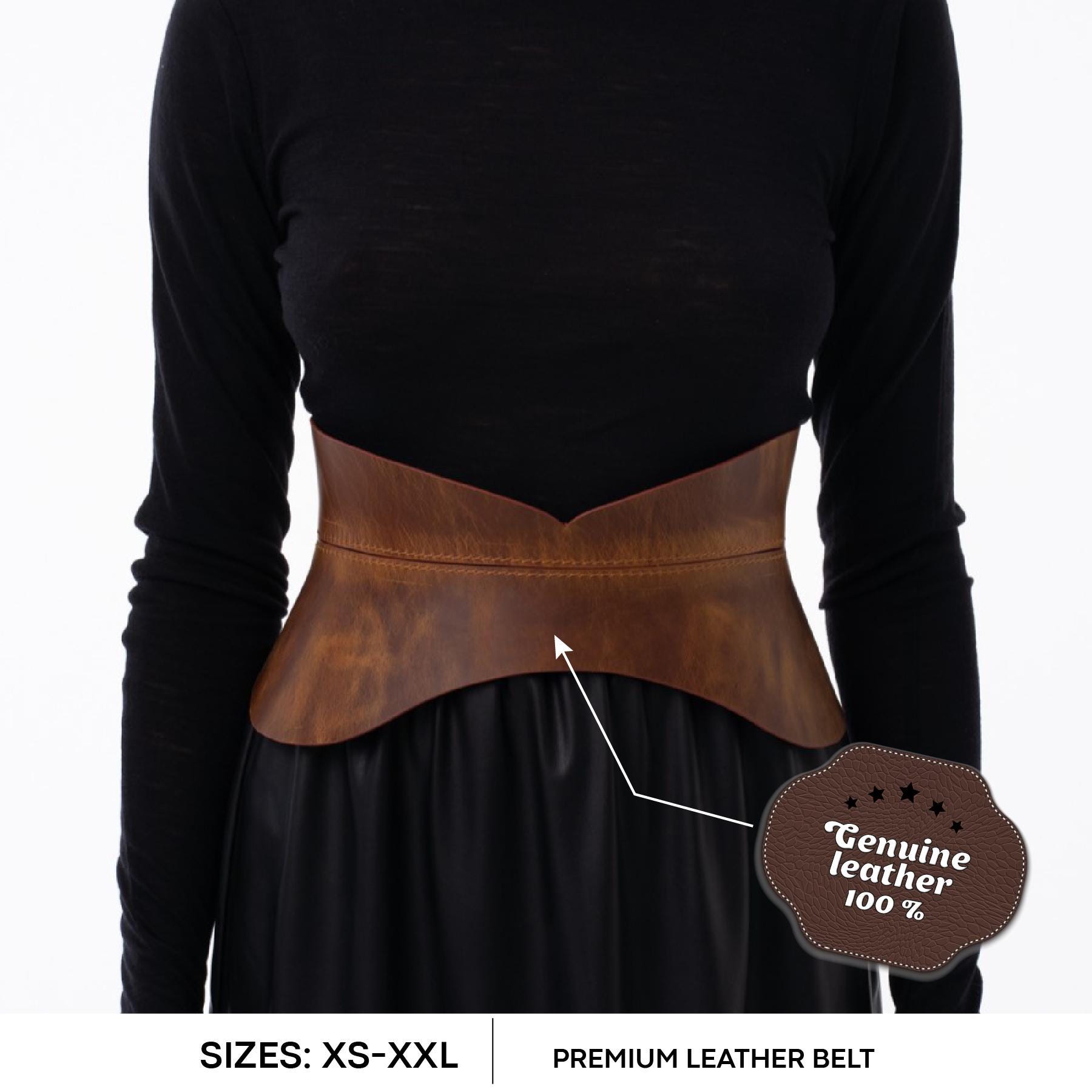 Brown Corset Belt, Corset Belt, Leather Peplum Belt, Leather 