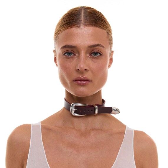 Real leather choker, Genuine leather choker collar, Handmade leather choker necklace, Leather day collar for Women, Punk leather choker