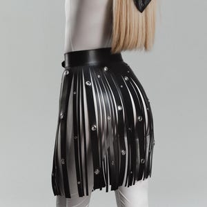 Genuine leather fringe skirt, Fringe tassel skirt, Leather fringe belt, Fringe skirt boho, Festival fringe belt, Leather tassel skirt