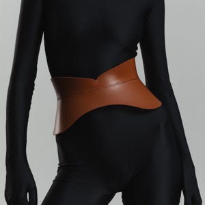 Leather basque waist corset, Leather peplum corset, Leather skirt belt, Wide handmade leather belts for women, Leather cincher belt