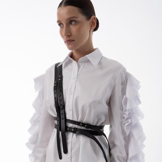 Leather Chest Harness for Women, Harness Top for Women, Plus  display picture 2