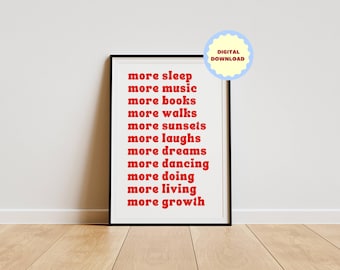 Mehr Wachstum Wandbild, Wanddrucke, Wachstum Mindset Druck, druckbare Wandkunst, digitale Produkte, Selbstwachstum, Schlafzimmer Kunst, Girly Wandkunst