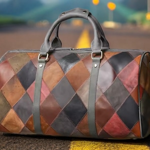 Echte leren reistas – handgemaakte vintage weekendtas – stijlvolle en duurzame handbagagekoffer voor mannen en vrouwen