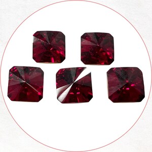 1 x Vintage Rare 14mm Square Rivoli Octagon Siam Swarovski Crystal Rhinestone Point Back Chaton Stone Art. 4650 - SD11