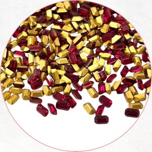 6 x Vintage 3x5mm Siam Octagon Swarovski Crystal Rhinestone Point Back Chaton Stones - SD11