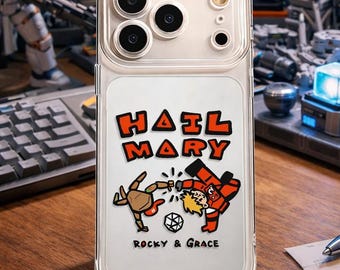 Funny Movie Quote Phone Case | Hail Mary Cartoon Design | Pop Culture Humor iPhone Case | Aesthetic Film Inspired Cover Gift