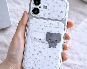 Bear iPhone Case | Minimalist Cartoon Stars Soft Protective Cover