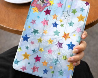 Colorful Star iPad Case with Holder | Protective Stand Tablet Cover (Digital Download)