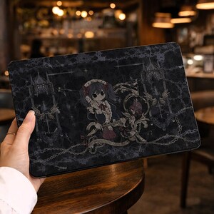 Dark Gothic Girl Tablet Case | Aesthetic iPad Cover | Grunge Vintage Collage Style | Dark Academia Protective Sleeve