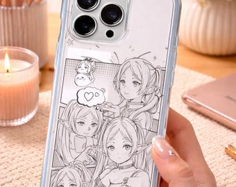 Anime Elf Girl Manga Phone Case | Minimal Line Art iPhone Cover