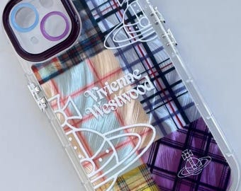 Vivienne Westwood Fashion Shell Check Rainbow Phone Case