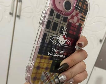 Vivienne Westwood Fashion Kitty Colourful Plaid Phone Case - Etsy
