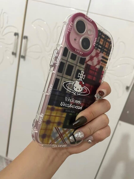 Vivienne Westwood ケース キティ Vivienne Westwood Fashion Kitty Colourful Plaid Phone Case