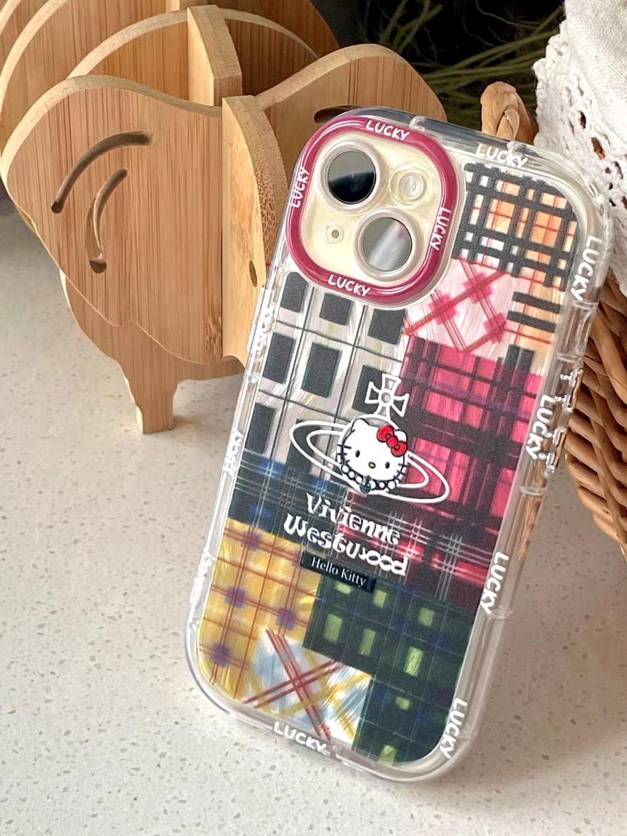 Vivienne Westwood ケース キティ Vivienne Westwood Fashion Kitty Colourful Plaid Phone Case