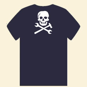 PIRATEN MONTEUR T-shirt Ingenieur Technicus Fitter Steeksleutel Reparatie Man Artisan Service Auto Motorfiets Vrachtwagen Boot Schip Hamer Schedel Hobby Vader