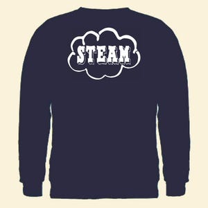 STOOM Sweatshirt Enigine Spoor Trein Auto Boot Jacht Watt Locomotief Savery Newcomen Industrial Revolution Zwart Marineblauw Wit Heren Man