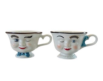 VTG 1996 Baileys Irish Cream His & Hers Winking Anthropomorphic Mug/coffee Cup