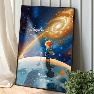 Inspiriert von ""Der kleine Prinz"" - Momente festhalten - Perfekt für Freunde, Paare, Jubiläum, Erinnerungen, maßgeschneiderte Zeichnung."