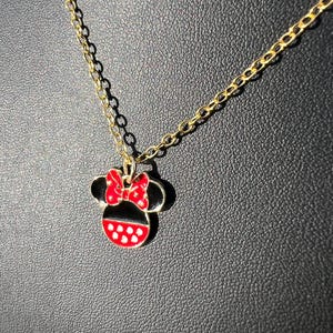 Minnie Mouse Pendant Necklace | Disney Charm Necklace