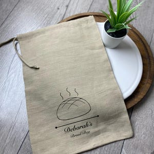 Personalized Linen Bread Bag: Custom Print, Eco-Friendly Gift