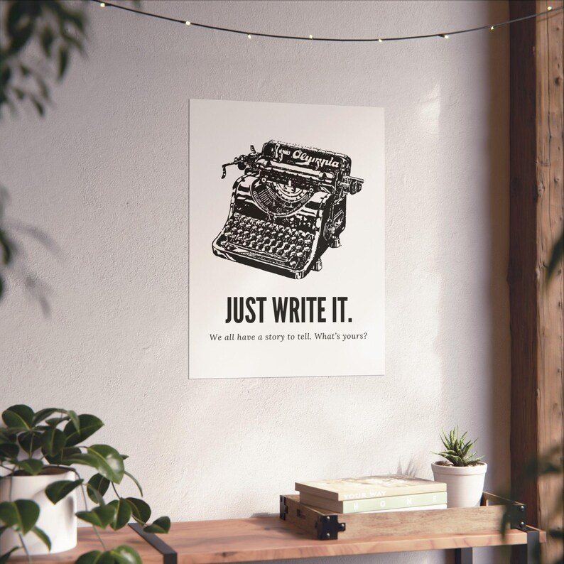 Retro Typewriter Print: Just Write It Classroom Poster, What's Your ...