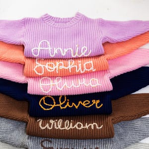 Personalized Embroidered Baby Sweater - Custom Knitwear, Handmade Infant Outfit, Unique Baby Shower Gift, Cozy Newborn Clothing
