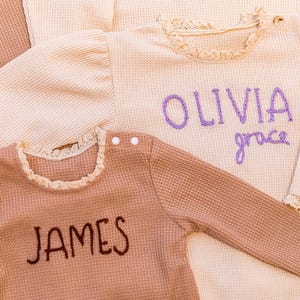 Hand Embroidered Personalized Romper | Custom Baby Outfit | Unique Baby Shower Gift, Soft Cotton