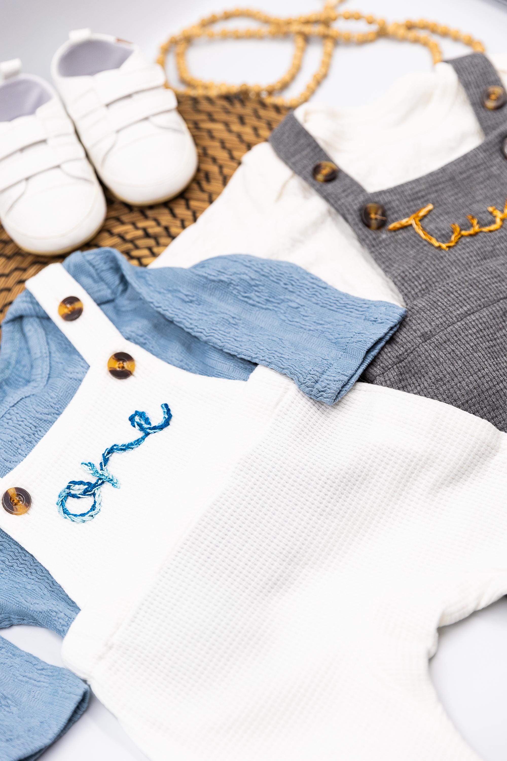 Baby Lapel Blouse and Overalls Set