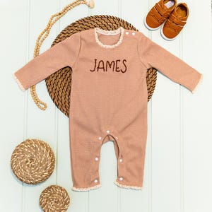 Hand Embroidered Personalized Romper | Custom Baby Romper | Unique Baby Shower Gift | Soft Cotton Outfit