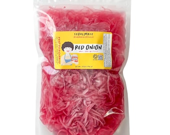 Red Onion Pickles 3.5 lb – Sweet & Tangy, Korean-Inspired, Probiotic-Rich, Crunchy, Handmade in the USA, Small Batch Fermented