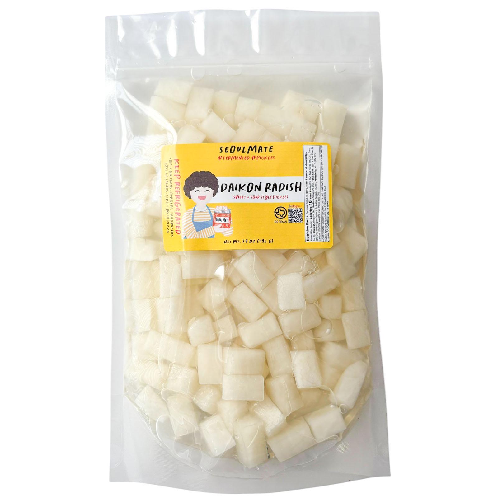 Daikon Radish Pickles 3.5 lb – Sweet & Tangy, Probiotic Fermented, Crunchy, Authentic Korean Style, Handmade in the USA, Small Batch