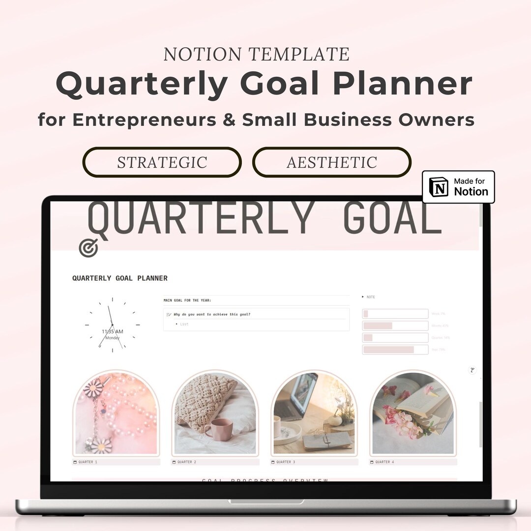 12 Week Planner Notion Template, Quarterly Goal Planner, Goal Setting ...