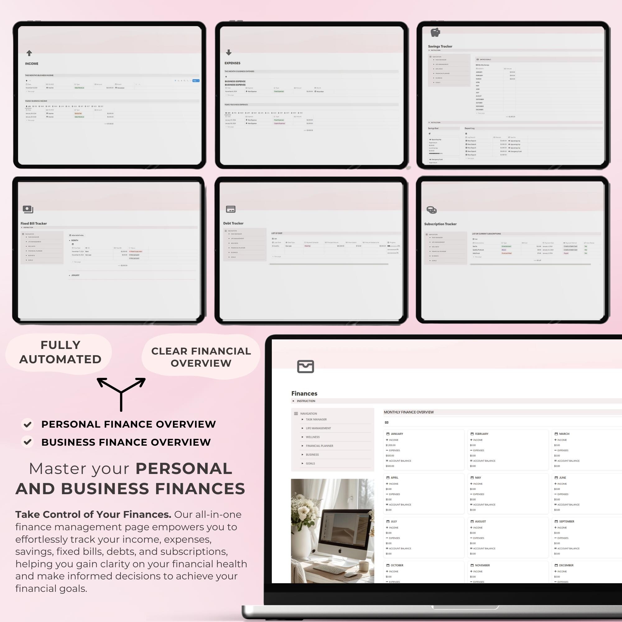 Notion Template Life Planner and Business Planner, All in One Notion ...